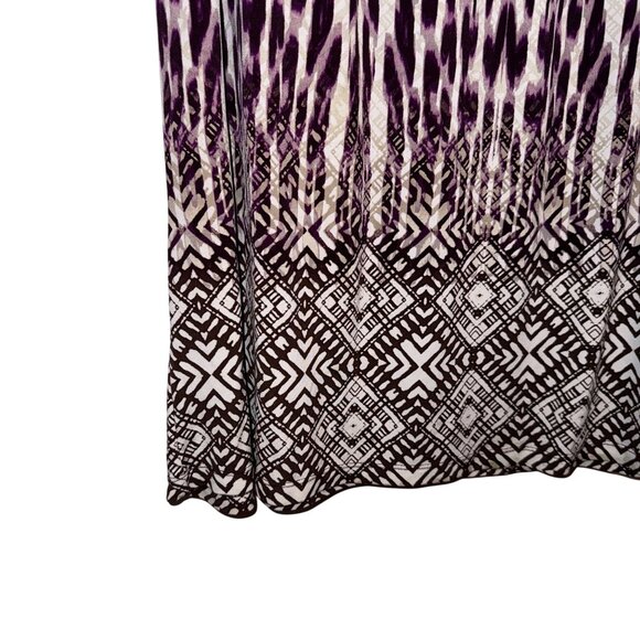 CJ Banks 1X Womens Maxi Skirt With Purple Leopard & Geometric - Picture 2 of 5